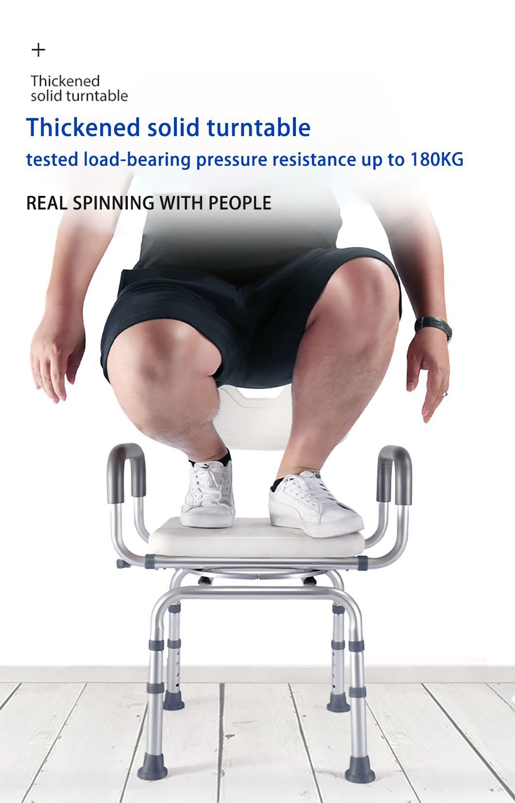 Portable Folding Height Adjustable Shower Stool Bathroom Safety Equipment for The Elderly