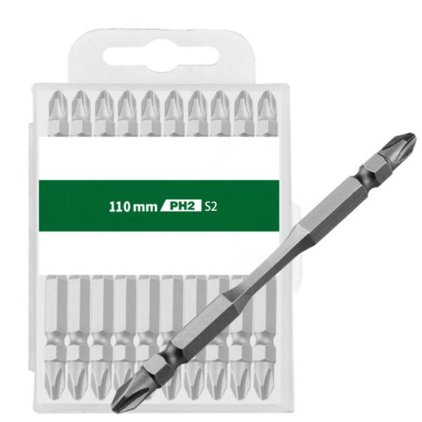 Double ended screw bits S2 65mm 110mm cross screwdriver bit of ph2 slotted screwdriver bits