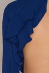 Latest Ruffle Open Back Design Blue Formal Dresses Women