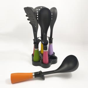China Non-stick Kitchen Utensils Set with Colorful Nylon66 Handles and Silk Printing Logo factory