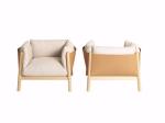 Lounge Room Modern Upholstered Sofa For Leisure Fabric Wooden Legs SGS