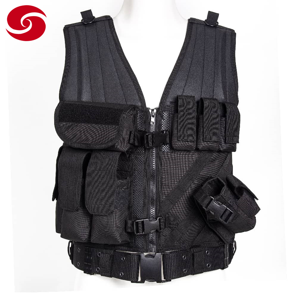 Police Military Tactical Security Nylon Black Vest