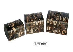 China OBM 3 sets L32*25 Leather Storage Trunks And Chests factory