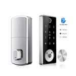 Black Automatic Room Door Locks Remote Biometric Fingerprint WiFi Zinc Alloy