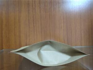 China Leak Proof Kraft Paper Pouch , Kraft Stand Up Zip Pouch Moisture Resistant factory