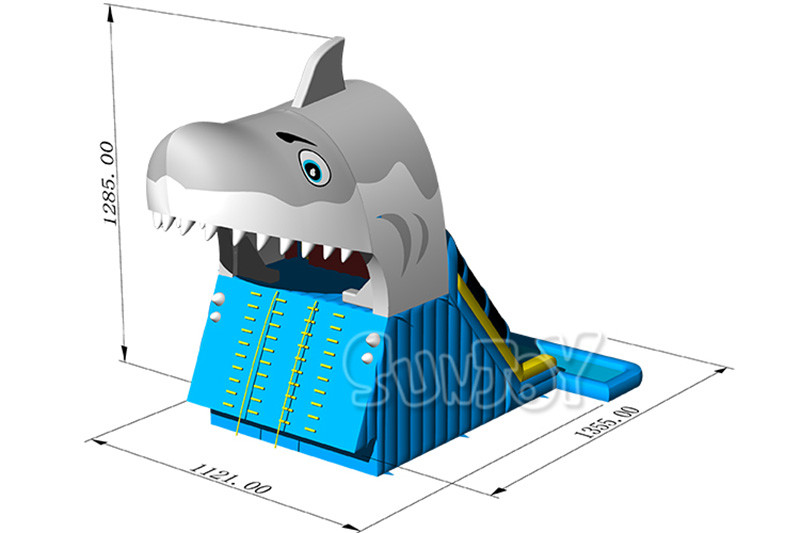 Amusement Water Park 0.9mm Plato Inflatable Shark Slide