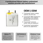 391629 3.7V 130mAh Li Ion Polymer Battery For GPS Tracking Smart Watch