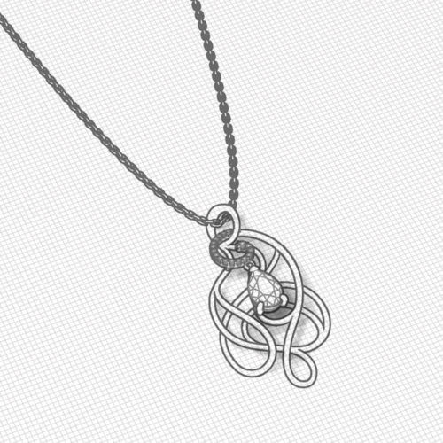 The Artistic Airy Design Of This Whimsical Blue Topaz Pendant