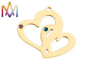 China SS304 Hollow Double Heart Shape Pendant 25.5x28.5mm factory