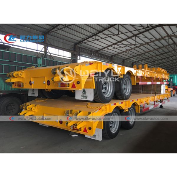 2 Axle Lowbed Lowboy Semi Trailer 40 Tons 45 Tons For Construction Machine