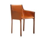 NISIDA YOUNG Fiberglass Arm Chair Fully Leather Upholstered Material