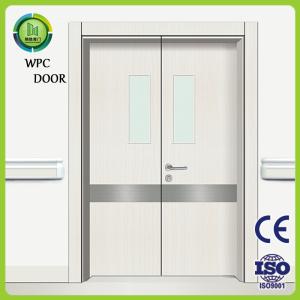 China Fire Rated WPC Double Doors Hospital Use Recyclable With Glass factory