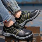 Industrial Construction Safety Shoes Black Leather Shoes For Men