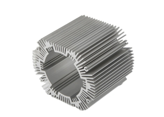 China Silvery Anodized Led Round Heat Sink Extrusion factory