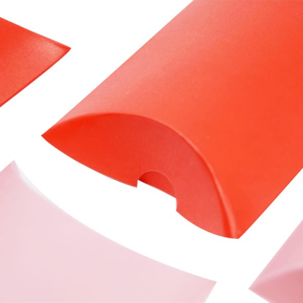 Coated Paper Pillow Shaped Packaging Box With Custom Logo For And Recycled Material