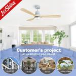 Wooden Ceiling Fan with Brushed Nickel Motor 5 Speed Remote Control and 52"
