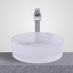 Wall Mounted Glass Wash Basin Acid Matt Bathroom Countertop Vessel Sinks 24