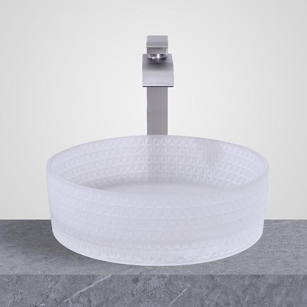 Wall Mounted Glass Wash Basin Acid Matt Bathroom Countertop Vessel Sinks 24