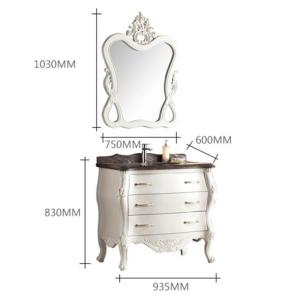 China 600mm 850mm Solid Wood Vanity For Bathroom Floating Bathroom Vanity With Drawers factory