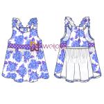 Digital Print Hawaii Rose Customized Strap Dog Dress For Pet