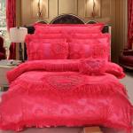 200TC 100% Cotton Bed Sheet Quilt Cover Bed Skirt Set for European and American