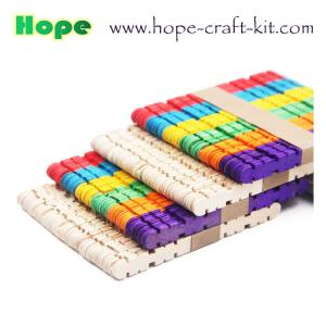 China Serrated / jagged natural color, multi-colored wooden craft sticks with teeth for hobbies and children DIY hand-craft factory