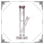Hello Kitty Glass Water Pipe 10'' Straight Tube Pink Turbine Percolator