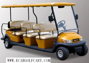 China Yellow 12 Passenger Golf Cart , Electric Shuttle Bus For Tourist Resort factory