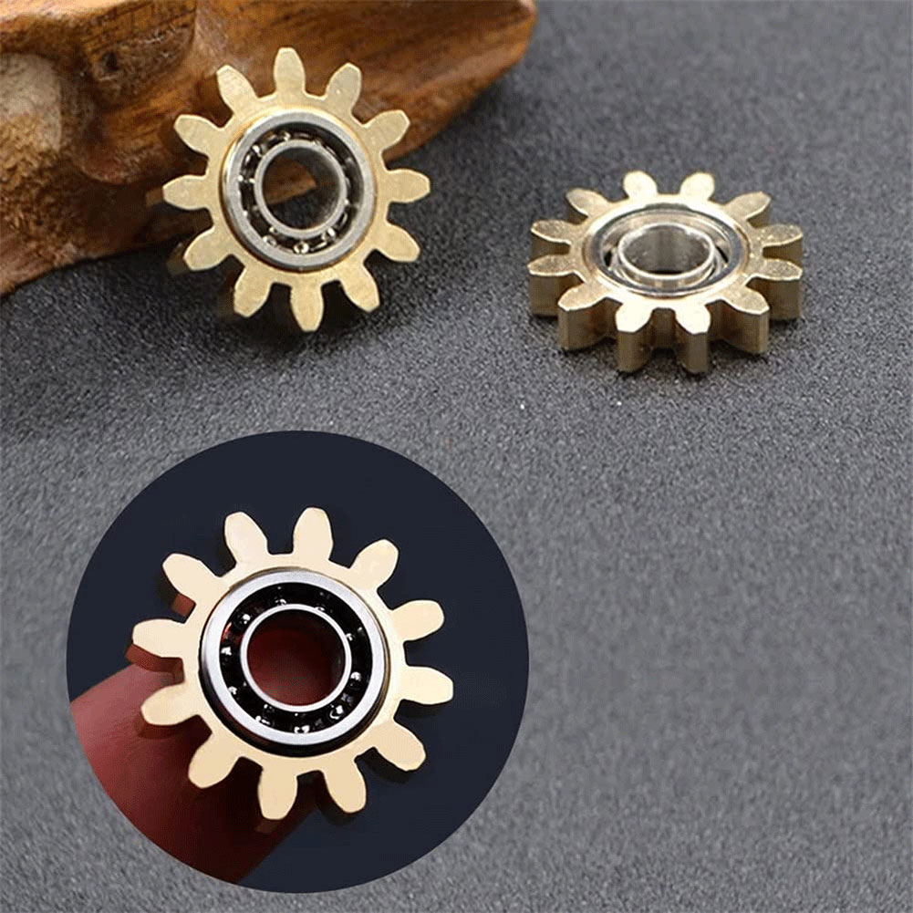 Stress Relief Toys Three Tooth Linkage Pure Copper Gyroscope Spinner for Adults' Anxiety