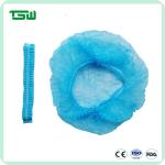 Blue Color Disposable Nurse Cap 12g 21 inch With Double Elastics
