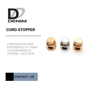 China Fashion Metal / Plastic Cord Stopper Adjustable For Thin Trench Coat Double Cords factory