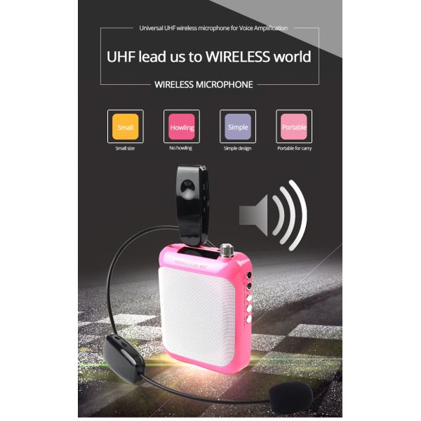 China UHF Wireless Headset Microphone Megaphone with 3.5mm to 6.5mm Convertor Plug, Transmitter and Receiver factory