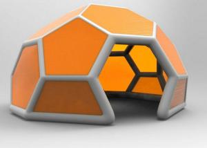 China Outdoor Orange Inflatable Party Tent , Blow Up Event Tent Digital Printing factory