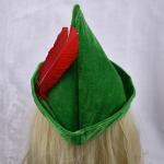 Oktoberfest green Peter pan hat red feather party hat 58-60cm velvet fabric