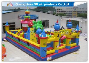 China Outside Inflatable Amusement Theme Parks With Bounce House Waterproof PVC factory