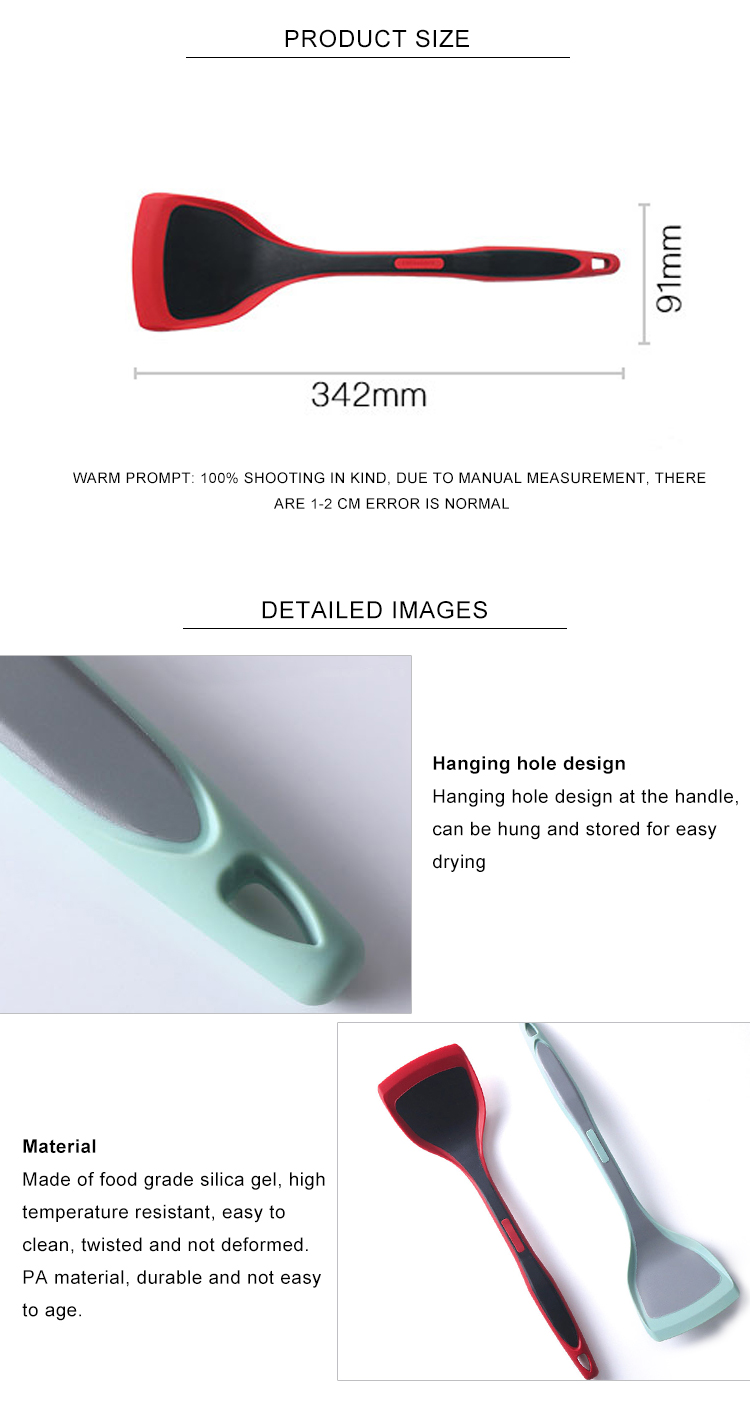 Non Toxic Heat Resistant Kitchenaid Silicone Turner