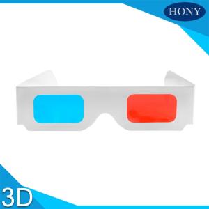 China Popular anaglyph 3d glasses red cyan For Normal PC / 3D Books And 3D Magazines factory