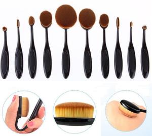 China Silicone Handle Professional Makeup Brush Set OEM Logo printed factory