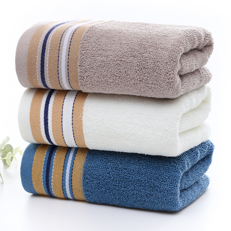 Embroidered Logo Face Towel with Wide Satin Border and Pure Cotton Material