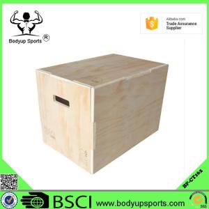 China Indoor Fitness Wood Plyometric Box Customized Size Bevel Rounded Edges factory