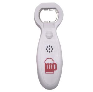 China Flat Bar Beer Bottle Opener 50g Music Plastic Metal Sensor Switch Customized 22*35mm factory