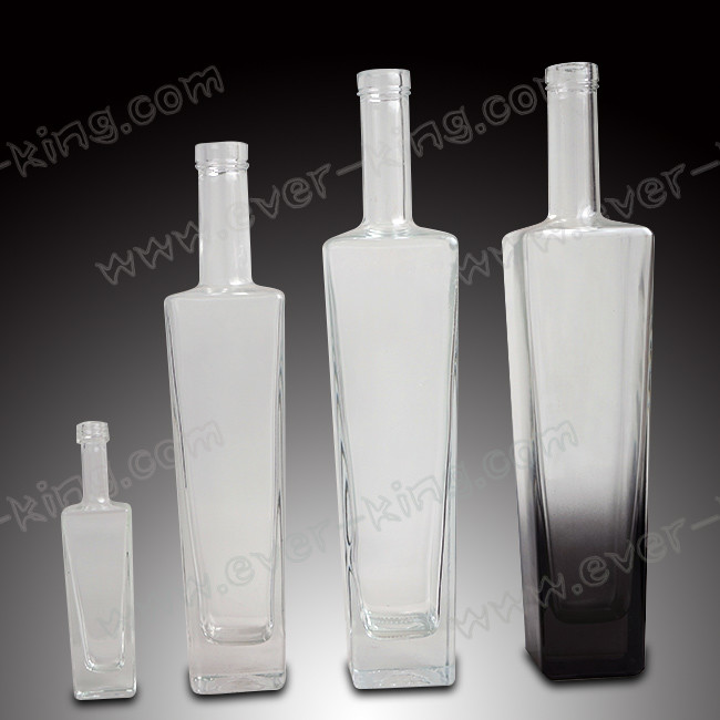 ISO9001 Rectangle Screw Top 750ml Liquor Bottles