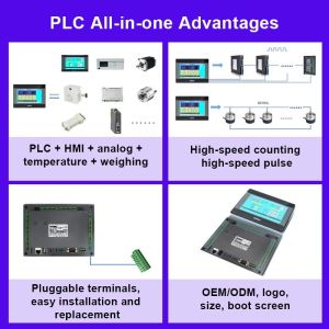 Coolmay 5 Inch HMI PLC All In One RS232 RS485 support Modbus RTU protocal