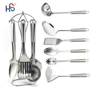 China Stainless Steel Utensils Set for Kitchen Cooking OEM Logo Metal Accessories Tools factory