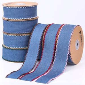 China Garment Decoration Jeans Ribbon 38mm Double Face Weave Edge factory