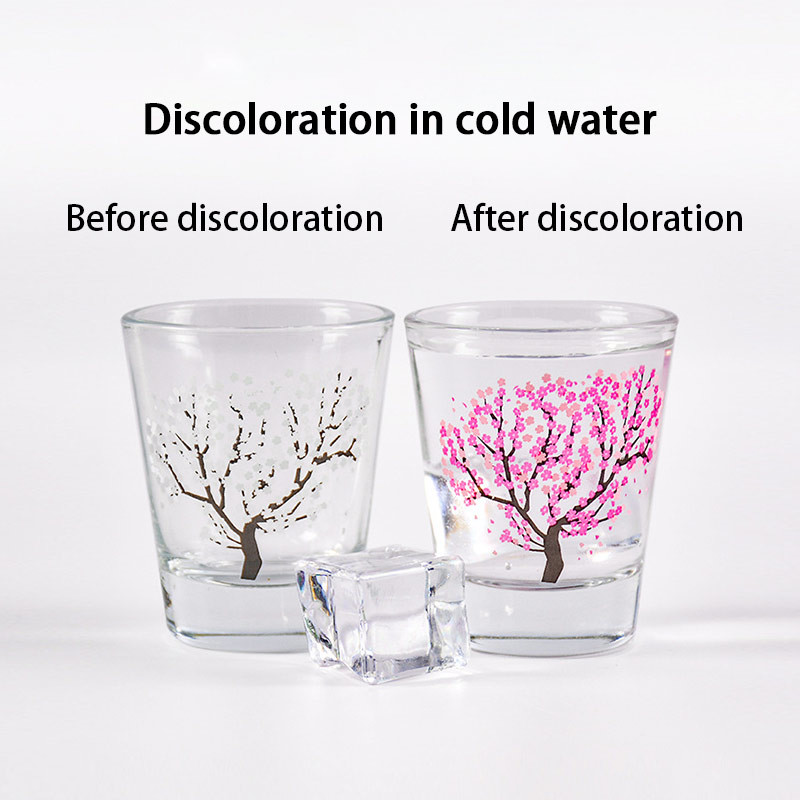 Restaurant Lead Free Cold Color Changing Sakura Cup 100ml