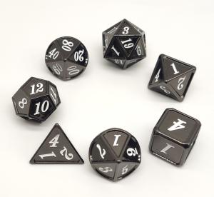 China Hand Carved Black Metal RPG Dice Sturdy For Dungeon And Dragon factory