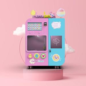 China GPS Unattended Automatic Cotton Candy Vending Machine Flexible Mechanical Arm factory