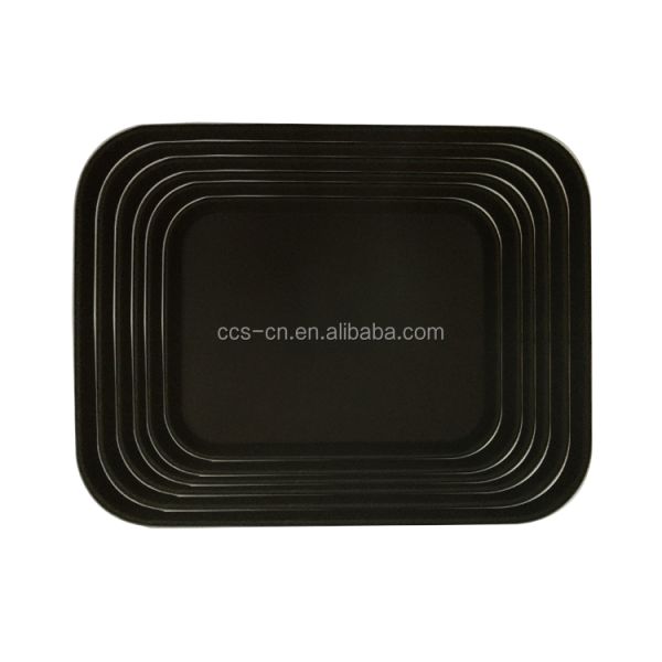 12*16inch Nonslip Rectangle Plastic Tray Large Recycled Plastic Plates Rubber Serving Tray For Hotel