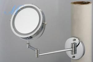 China LED makeup mirror light double sided battery charge 1X/5X magnifying wall mounted mirror factory